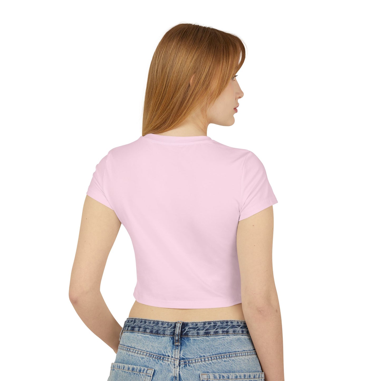 The Clique Women's Baby Tee - Retro Rainbow & Heart Design