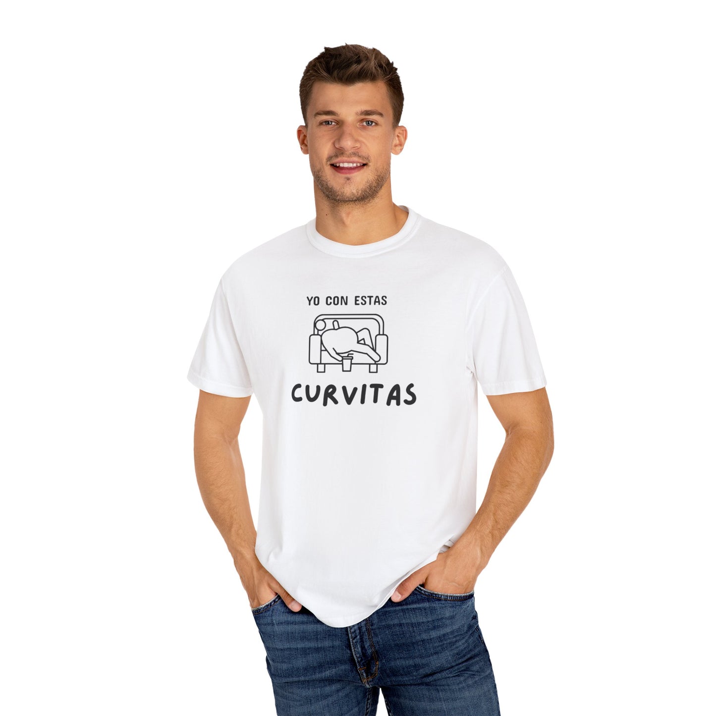 Funny Curvy Couch Unisex Garment-Dyed T-Shirt