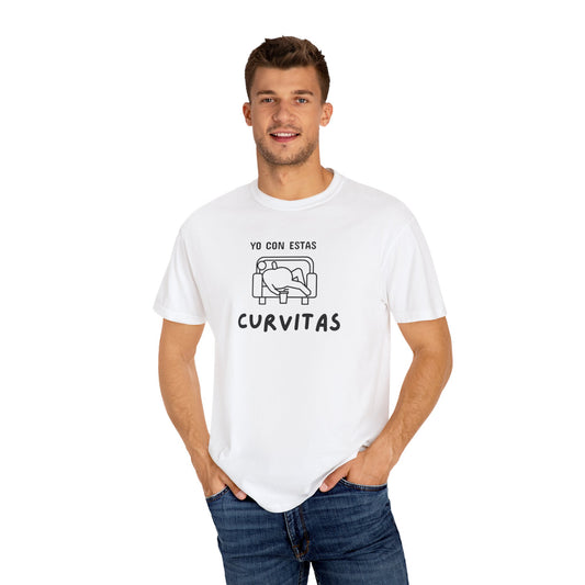 Funny Curvy Couch Unisex Garment-Dyed T-Shirt