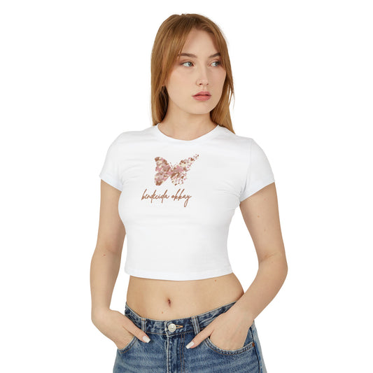 Butterfly Affirmation Women's Baby Tee - Cute & Comfortable Top for Everyday Style